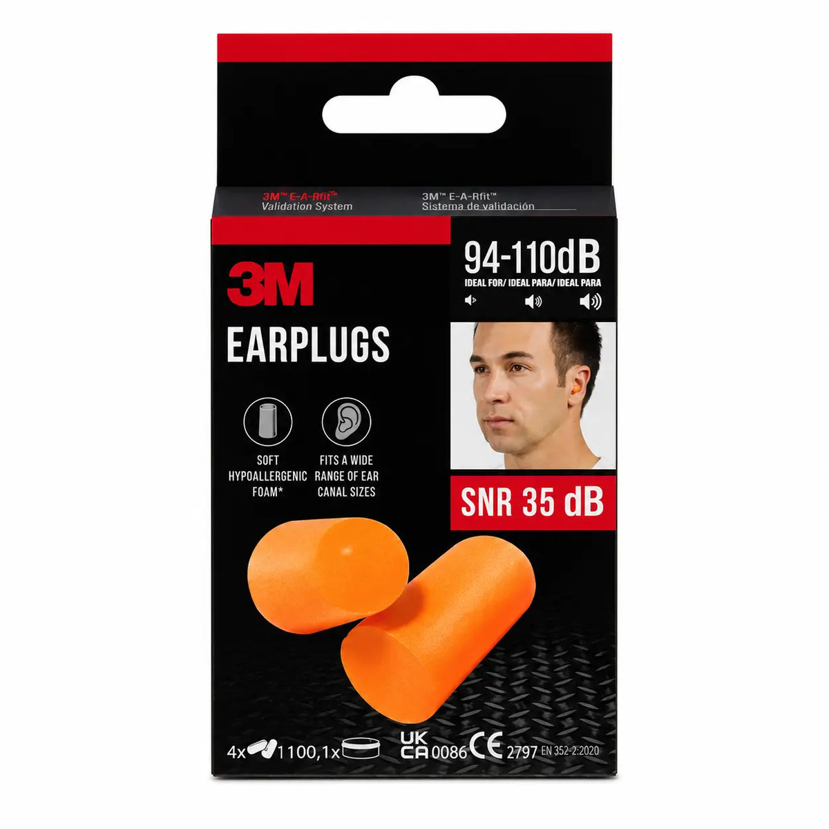 3M™ Αφρώδη ωτοασπίδες, SNR 35 dB, 4 ζεύγη