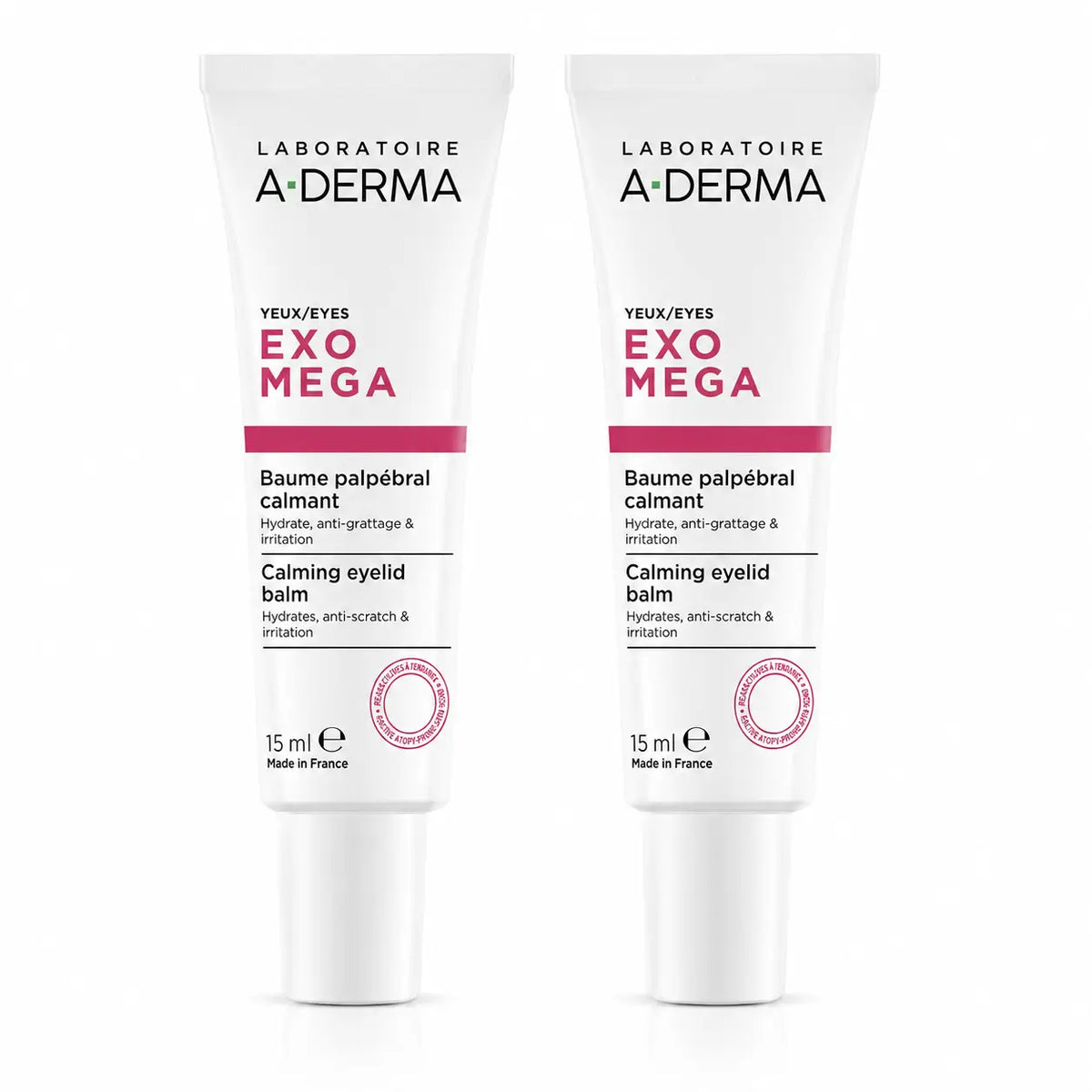 A-Derma Exomega Καταπραϋντικό Βάλσαμο για τα Βλέφαρα, 15 ml, συσκευασία 2 τεμαχίων