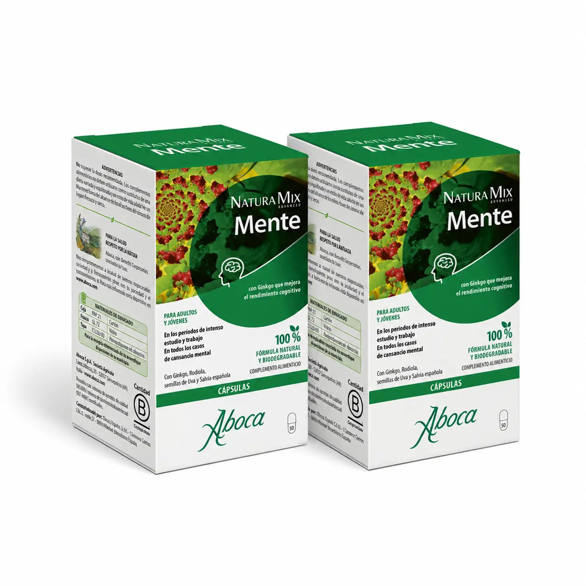 Aboca Natura Mix Advanced Mente, 50 κάψουλες, συσκευασία των 2