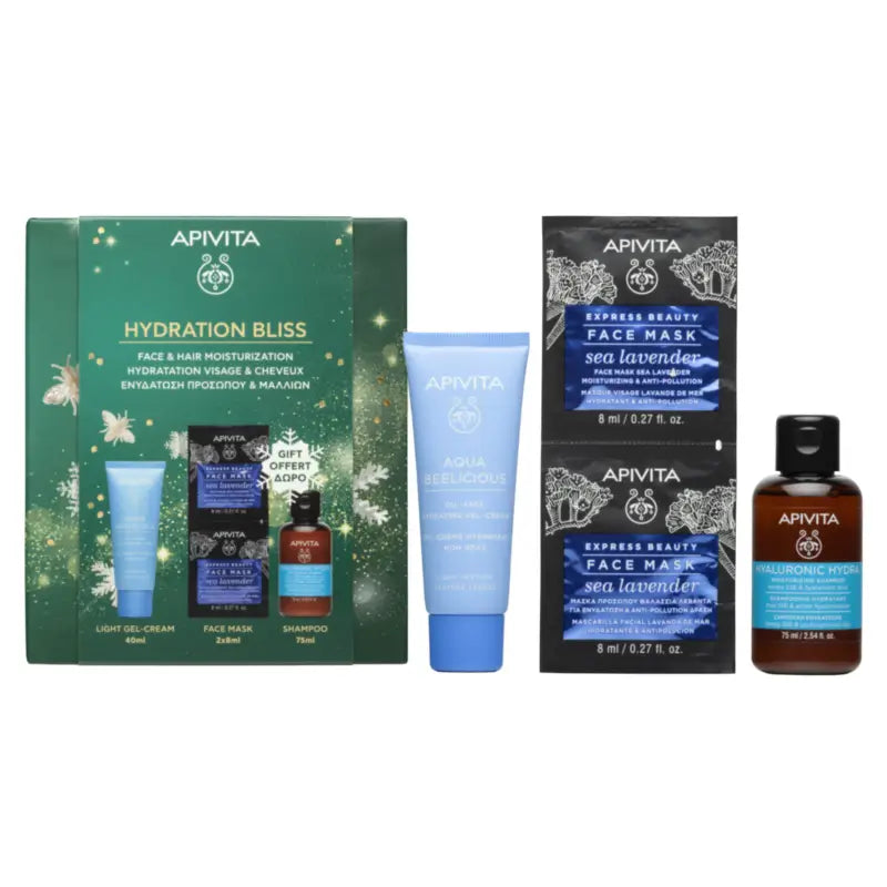 Apivita Σετ Aqua Beelicious Κρέμα χωρίς έλαια, 40 + 75 + 2*8 ml