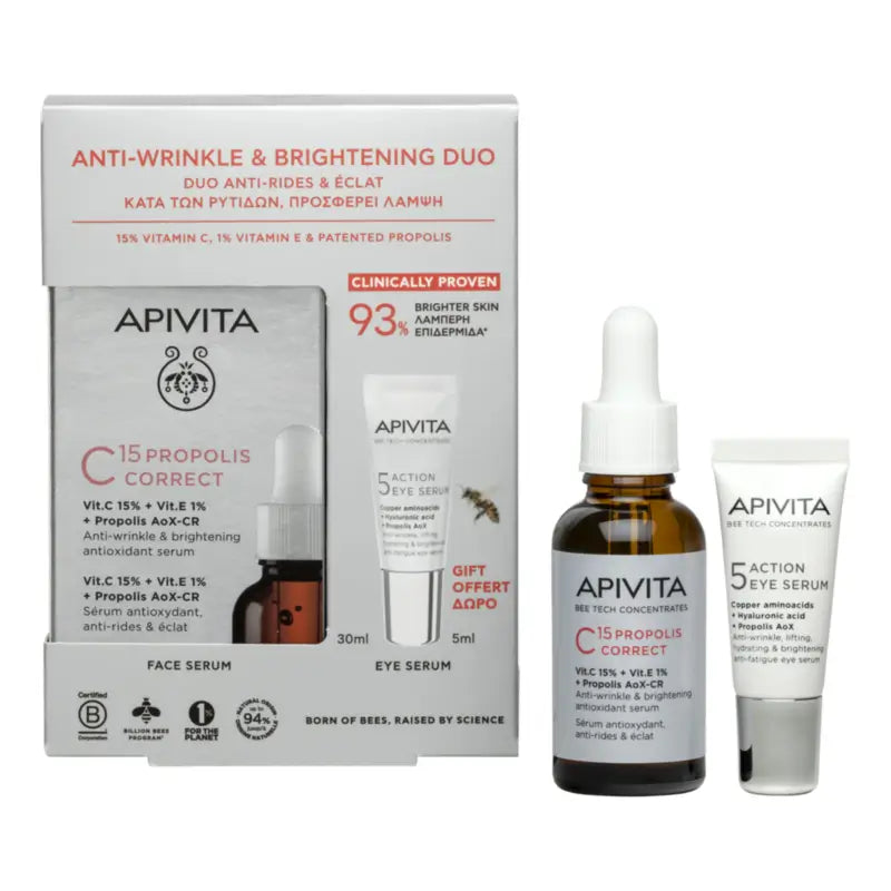 Apivita Σέρουμ Διόρθωσης C15 Προπόλη 30 ml + 5 Action Eye Serum 5 ml