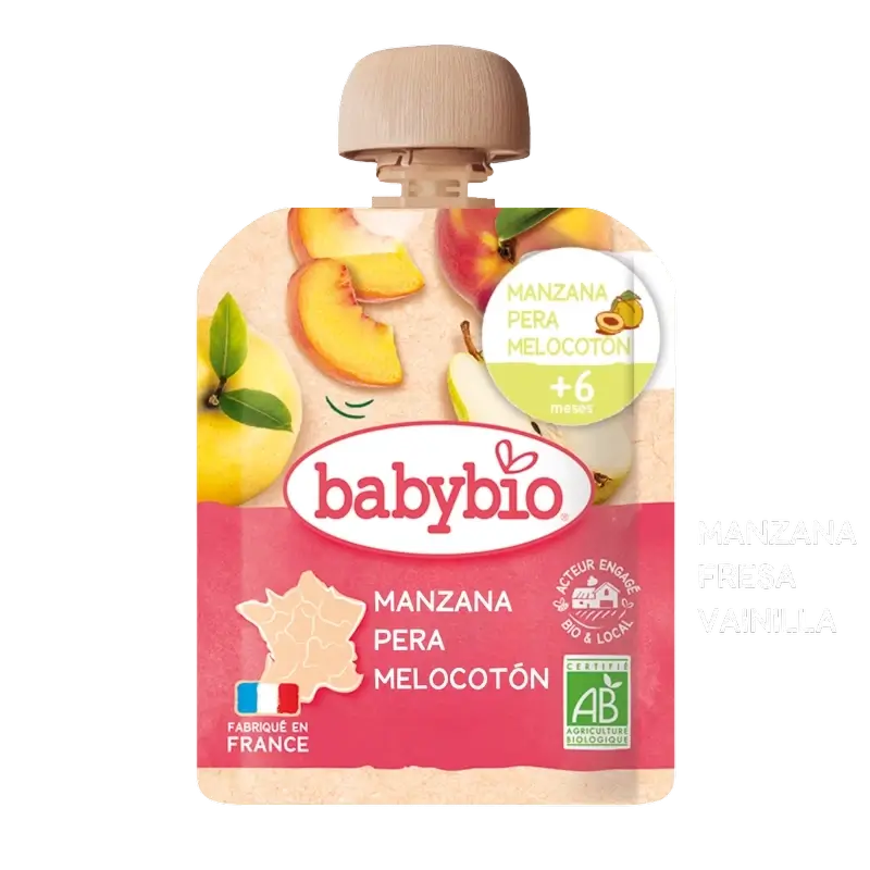 Babybio Pouche Apple, Pear & Peach , 90 g