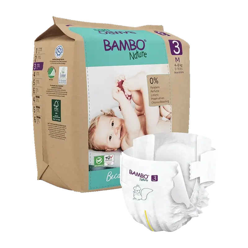 Bambo Nature Πάνες Μέγεθος 3 (4-8 kg), 28 τεμάχια