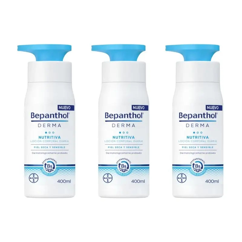 Bepanthol Derma Nourishing Daily Body Lotion, 3X400 Ml