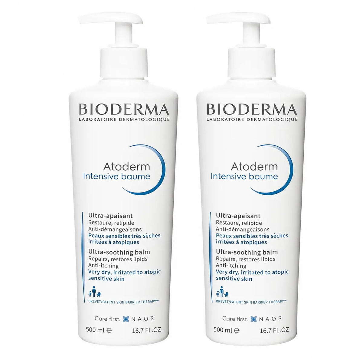 Bioderma Atoderm Intensive Baume 500 ml, συσκευασία 2 τεμαχίων