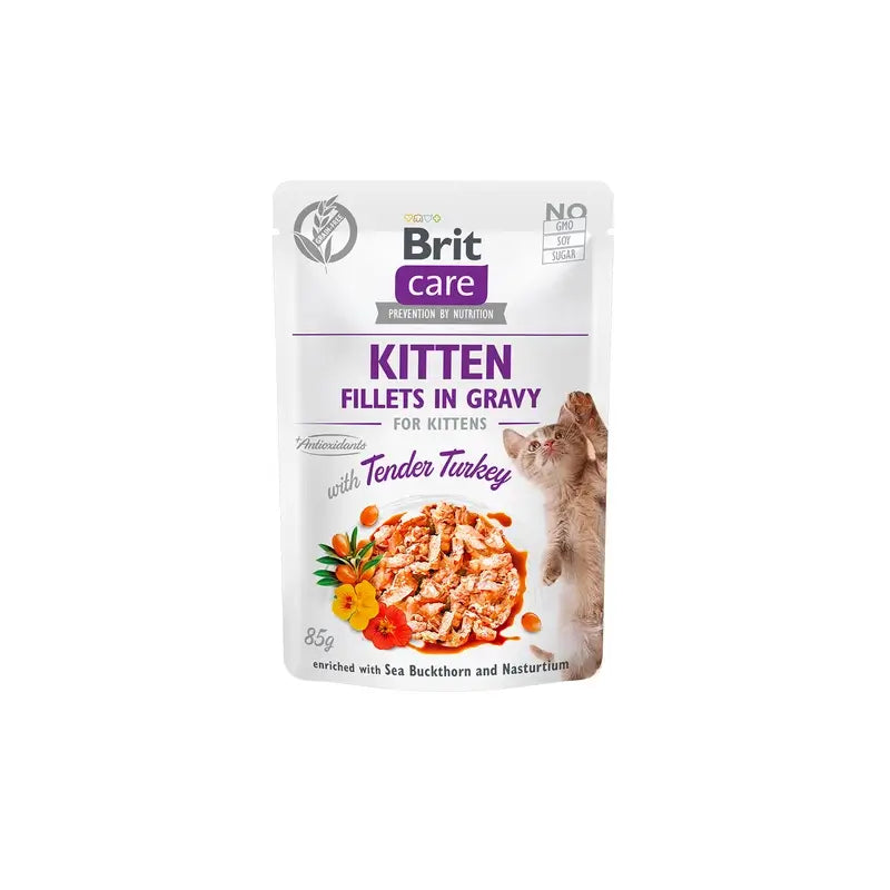 Brit Care Cat Kitten με γαλοπούλα, σακουλάκια 24x85 γραμμάρια