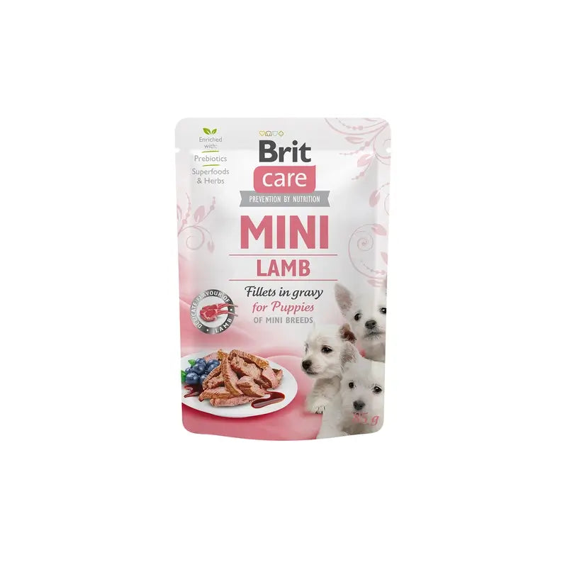 Brit Care Dog Mini Puppy με γεύση αρνιού, συσκευασία σε σακουλάκια 24x85 γραμμάρια