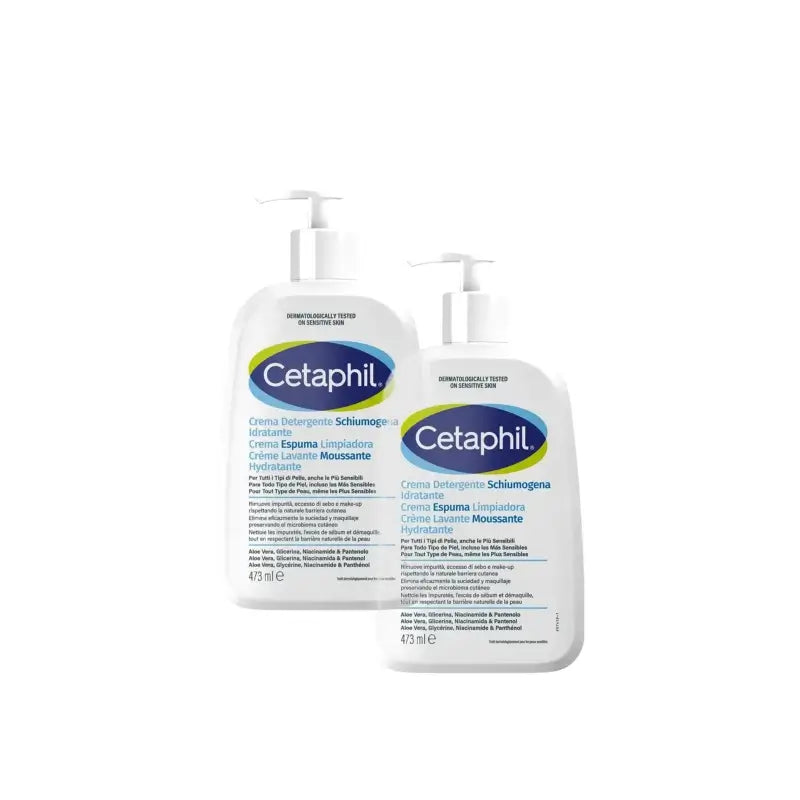 Cetaphil Αφρώδης Κρέμα Καθαρισμού 473 ml, συσκευασία 2 τεμαχίων