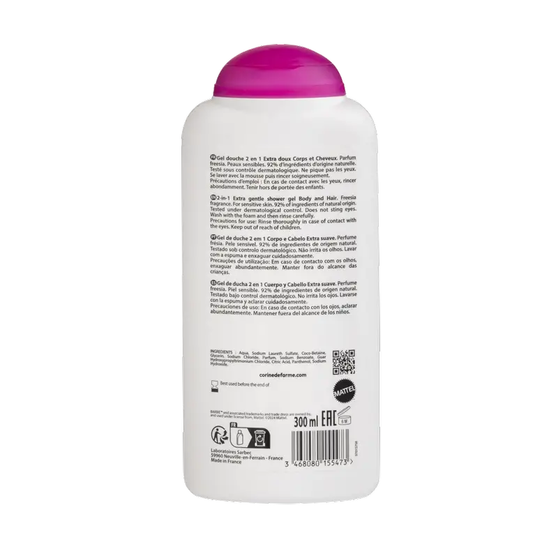 Corine De Farme Αφρόλουτρο 2 σε 1 Barbie, 300 ml