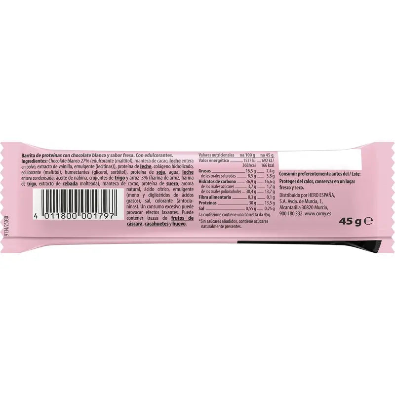 Corny Protein Soft Λευκή Σοκολάτα και Φράουλα, 45 γρ.