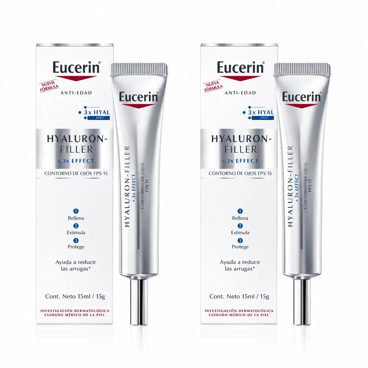 Eucerin Hyaluron Filler Γύρω από τα Μάτια, 15 ml, συσκευασία 2 τεμαχίων
