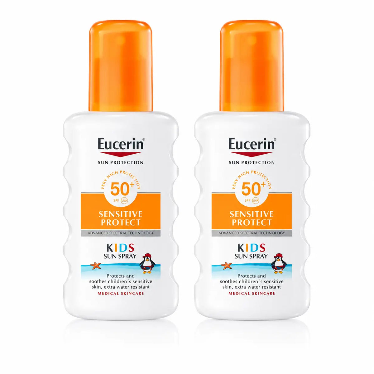 Eucerin Solar Sensitive Protect Kids Σπρέι για παιδιά SPF 50+ 200 ml, συσκευασία 2 τεμαχίων