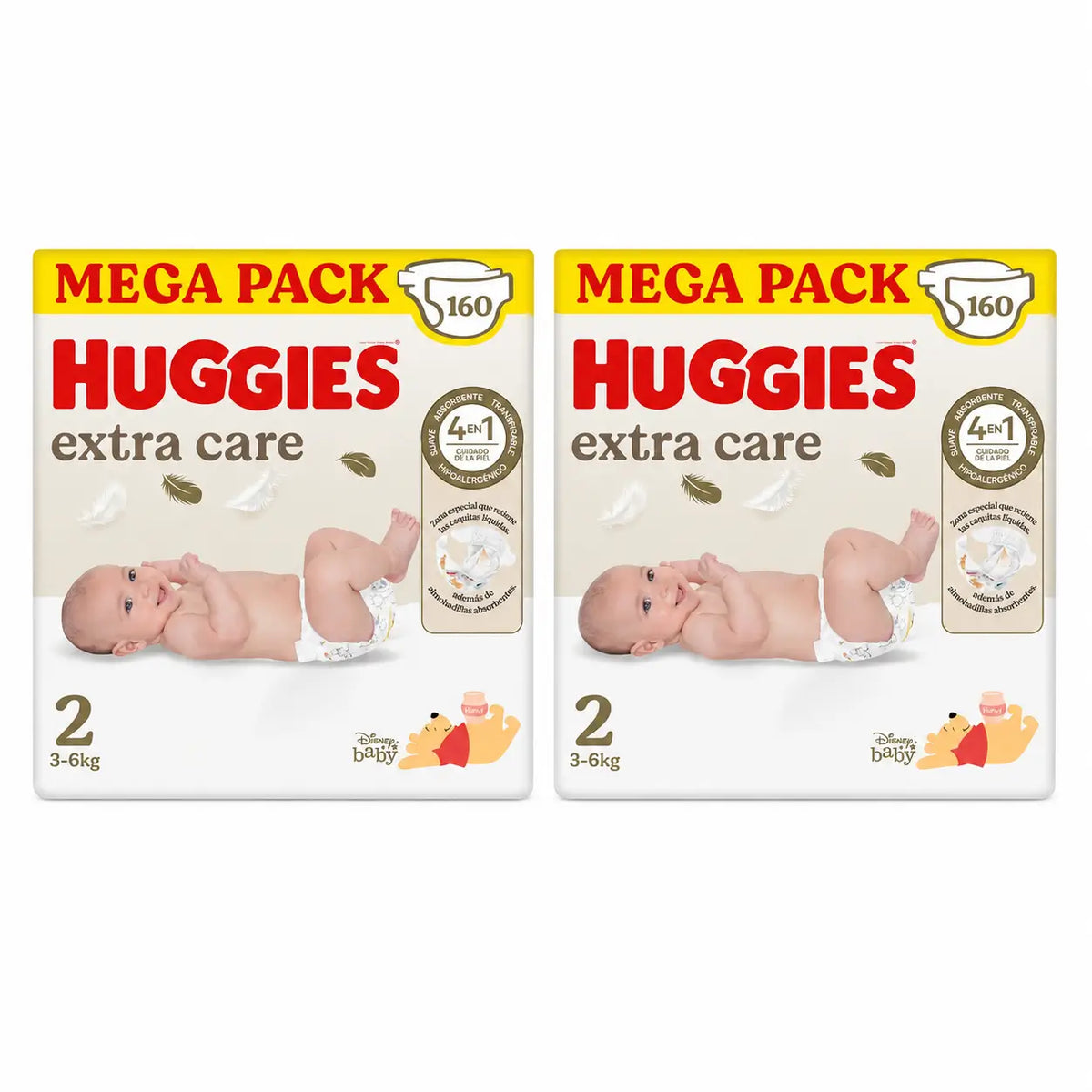 Huggies Extra Care Μέγεθος 2 (3-6 Kg) Πάνες για μωρά Disney, 160 τεμάχια, συσκευασία 2