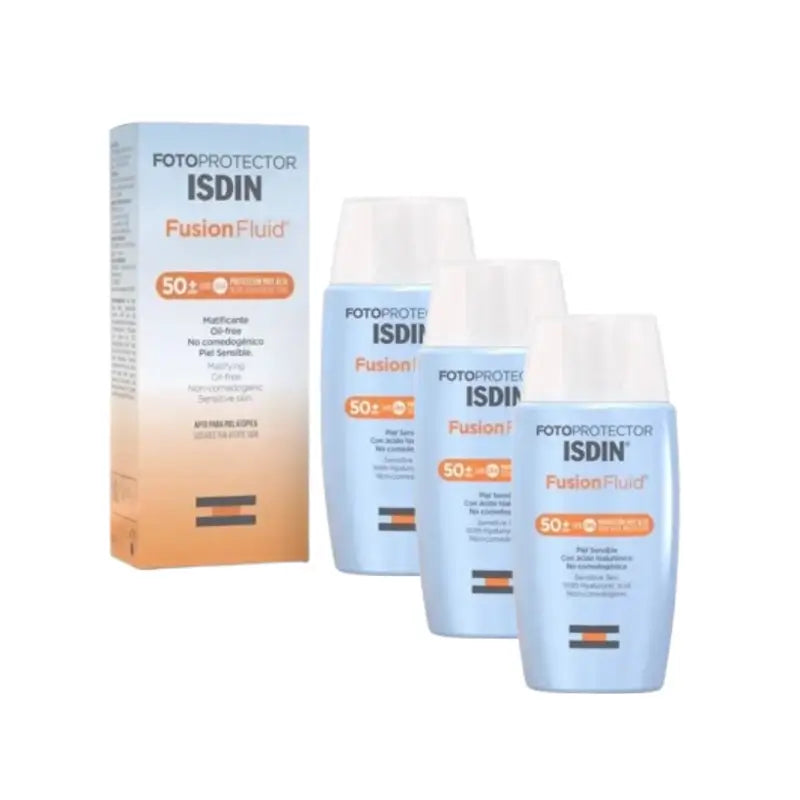 Isdin Αντηλιακό Fusion Fluid SPF 50+ για Ευαίσθητο Δέρμα, 3×50 ml