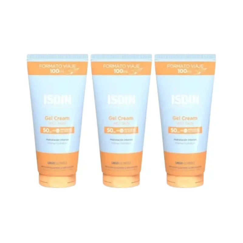 Isdin Αντηλιακό Gel Cream SPF 50+ Συσκευασία ταξιδίου, 3×100 ml