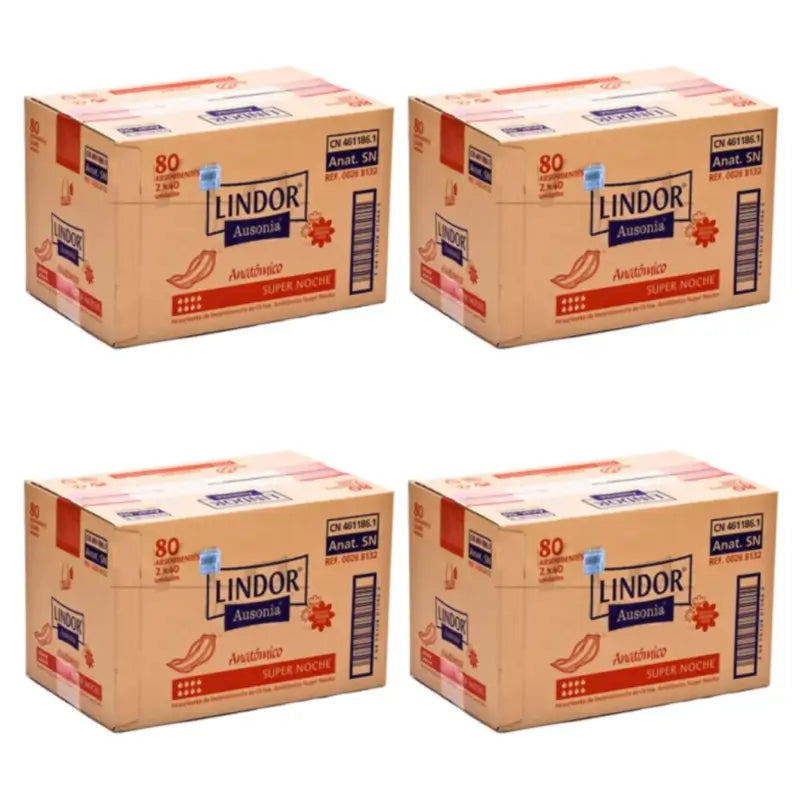 Lindor Ανατομικές Πάνες Super Noche, Συσκευασία 4 x 80 τεμάχια
