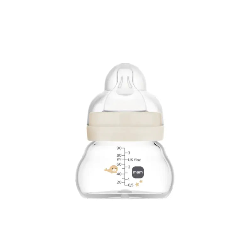 Mam Baby Γυάλινο Μπιμπερό Feel Good Ροζ Ουδέτερο, 90 ml