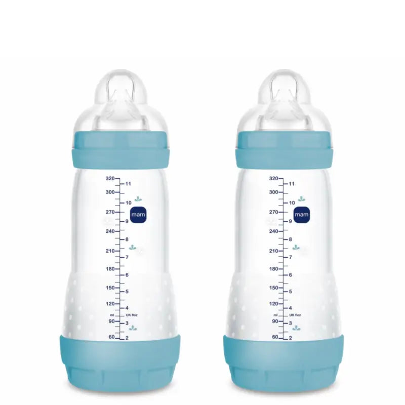 Mam Baby Μπιμπερό Easy Start κατά των κολικών, Ματ Μπλε, 2X320 ml