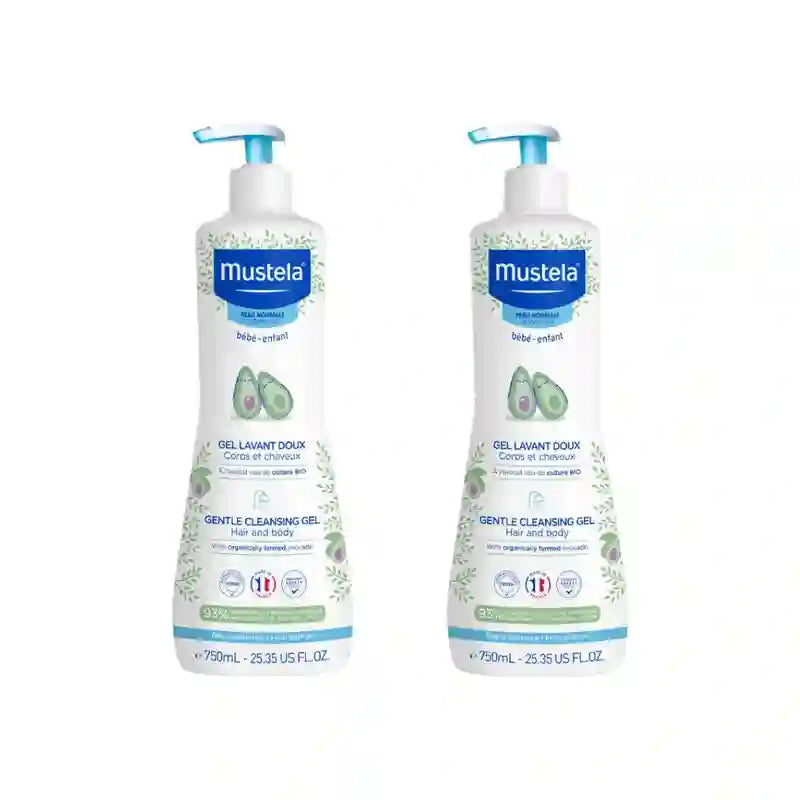 Mustela Απαλό Αφρόλουτρο με Βιολογικό Αβοκάντο, 2×750 ml