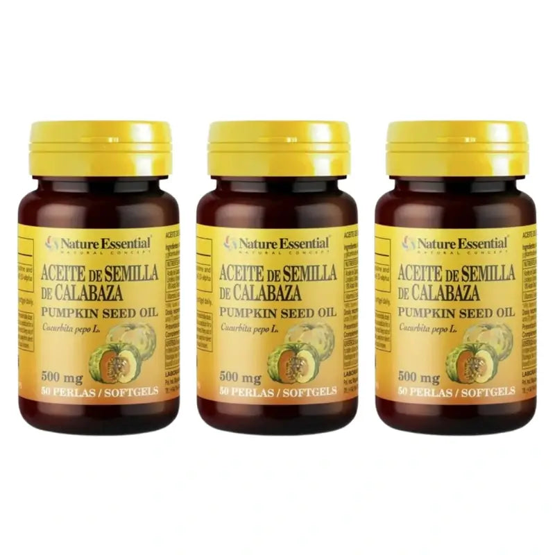 Nature Essential Λάδι από σπόρους κολοκύθας, συσκευασία 3 x 50 κάψουλες
