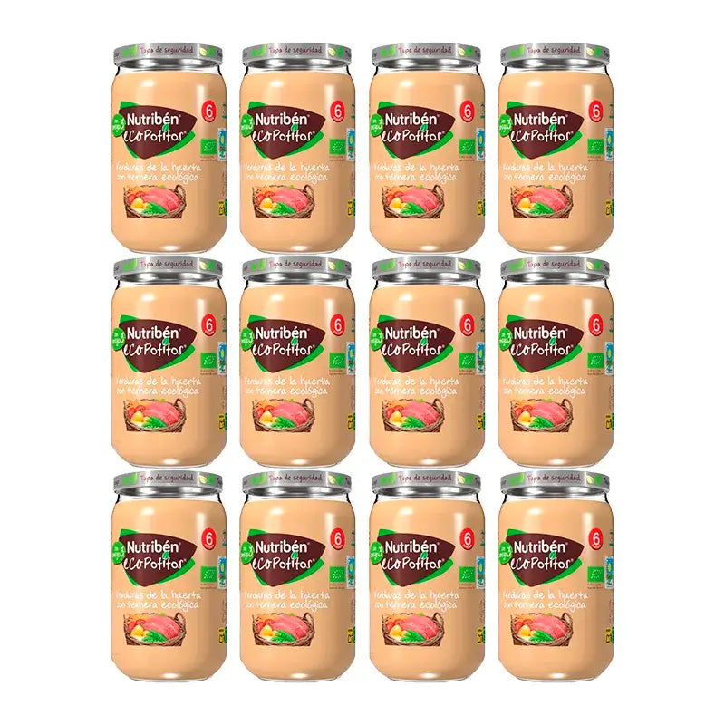 Nutriben Potito Eco Λαχανικά από τον κήπο με μοσχάρι, 12 x 235 γρ.
