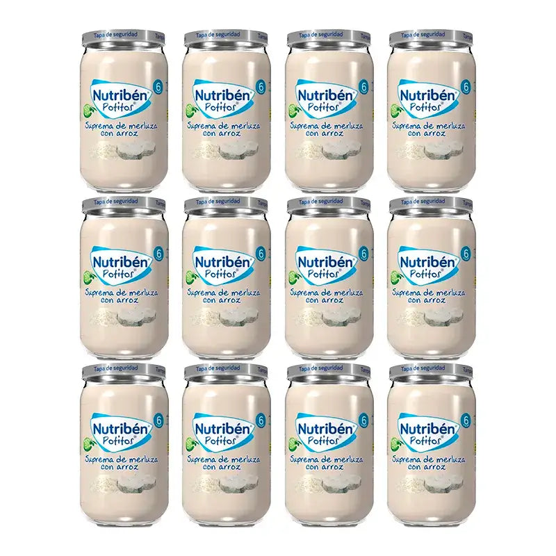 Nutriben Potito Suprema με μπακαλιάρο και ρύζι, 12 x 235 γρ.