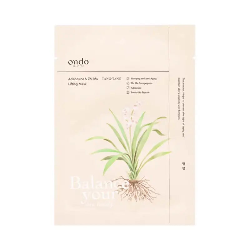 Ondo Beauty 36.5 Μάσκα ανόρθωσης με αδενοσίνη & Zhi Mu «Tang-Tang», 25 γρ.