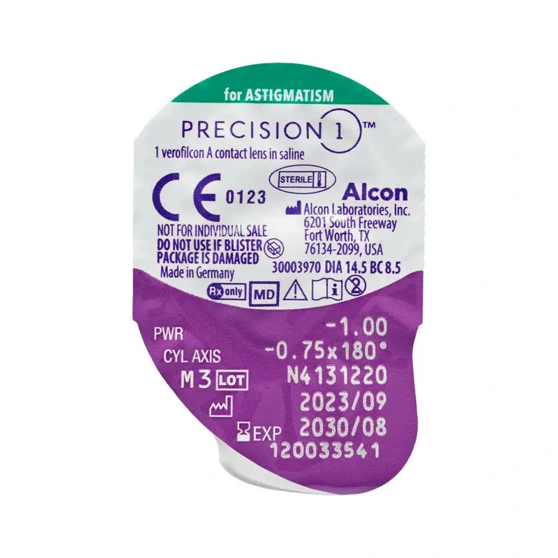 Precision1 Τορικοί φακοί επαφής μιας χρήσης, 30 τεμάχια