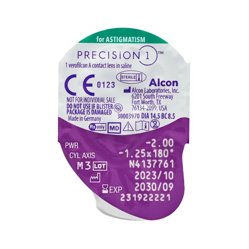 Precision1 Τορικοί φακοί επαφής μιας χρήσης, 90 τεμάχια