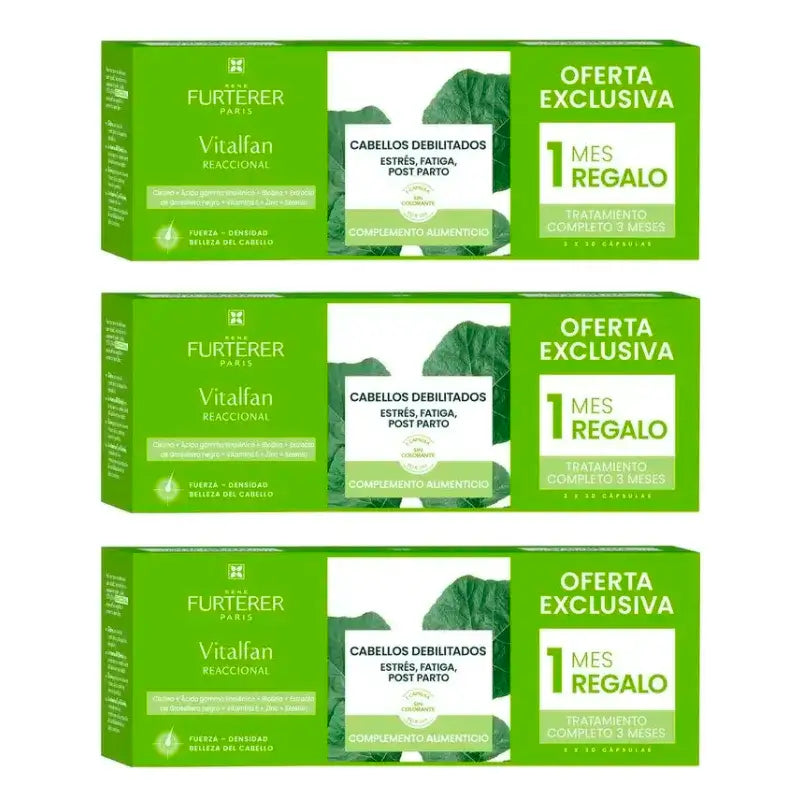 Rene Furterer Vitalfan κατά της τριχόπτωσης, συσκευασία 3 x 30 κάψουλες