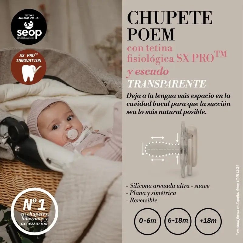 Suavinex Πιπίλα Sx Pro +18 Μήνες, Poetry Μπλε