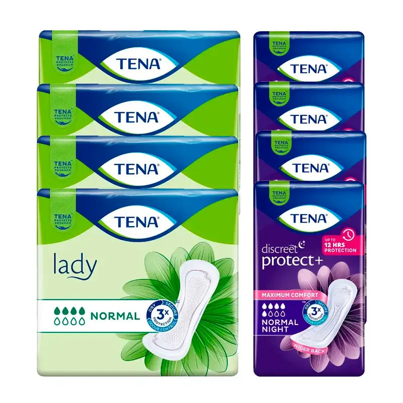 TENA Lady Normal 4 x 24 τεμ. + TENA Discreet Normal Night 4 x 10 τεμ. - 1 ΜΗΝΑΣ