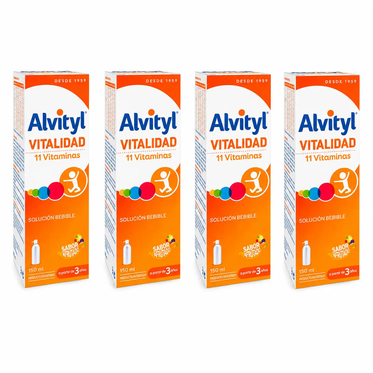 Urgo Alvityl Vitalidad 11 βιταμίνες 150 ml, συσκευασία των 4