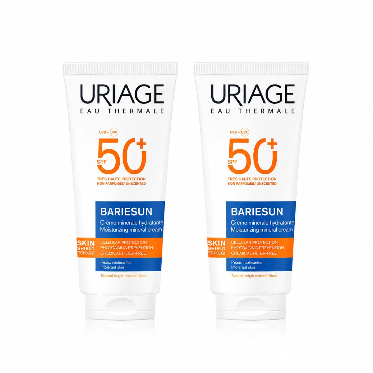 Uriage Bariésun Κρέμα με ανόργανα συστατικά SPF 50+ 100 ml, συσκευασία 2 τεμαχίων