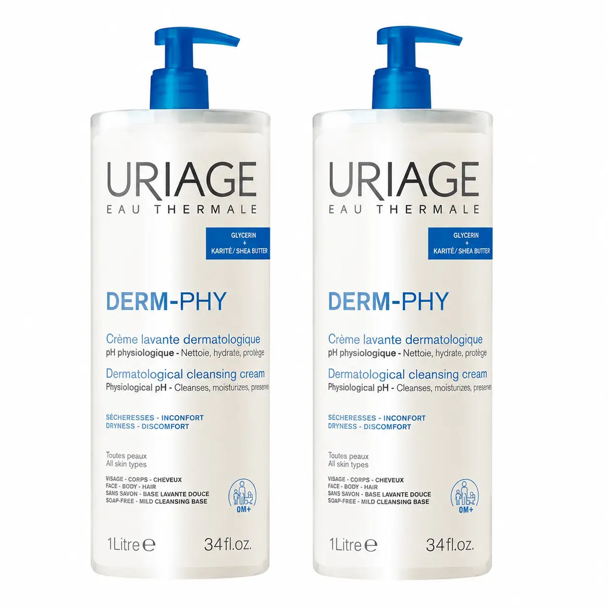 Uriage Κρέμα Καθαρισμού 1000 ml, συσκευασία των 2