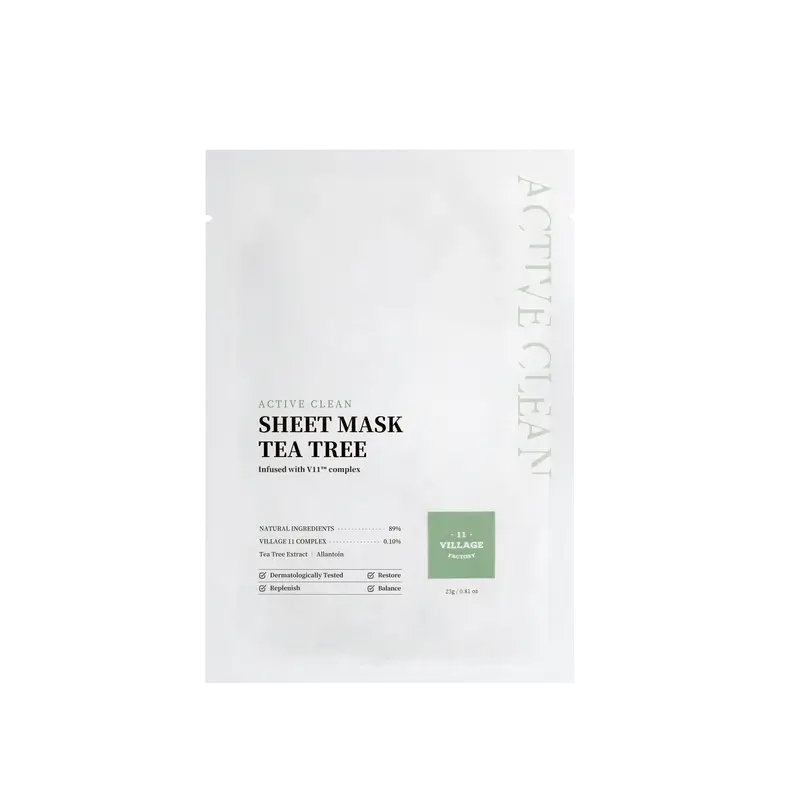 Village 11 Factory Active Clean Sheet Μάσκα με τεϊόδεντρο, 23 γρ.