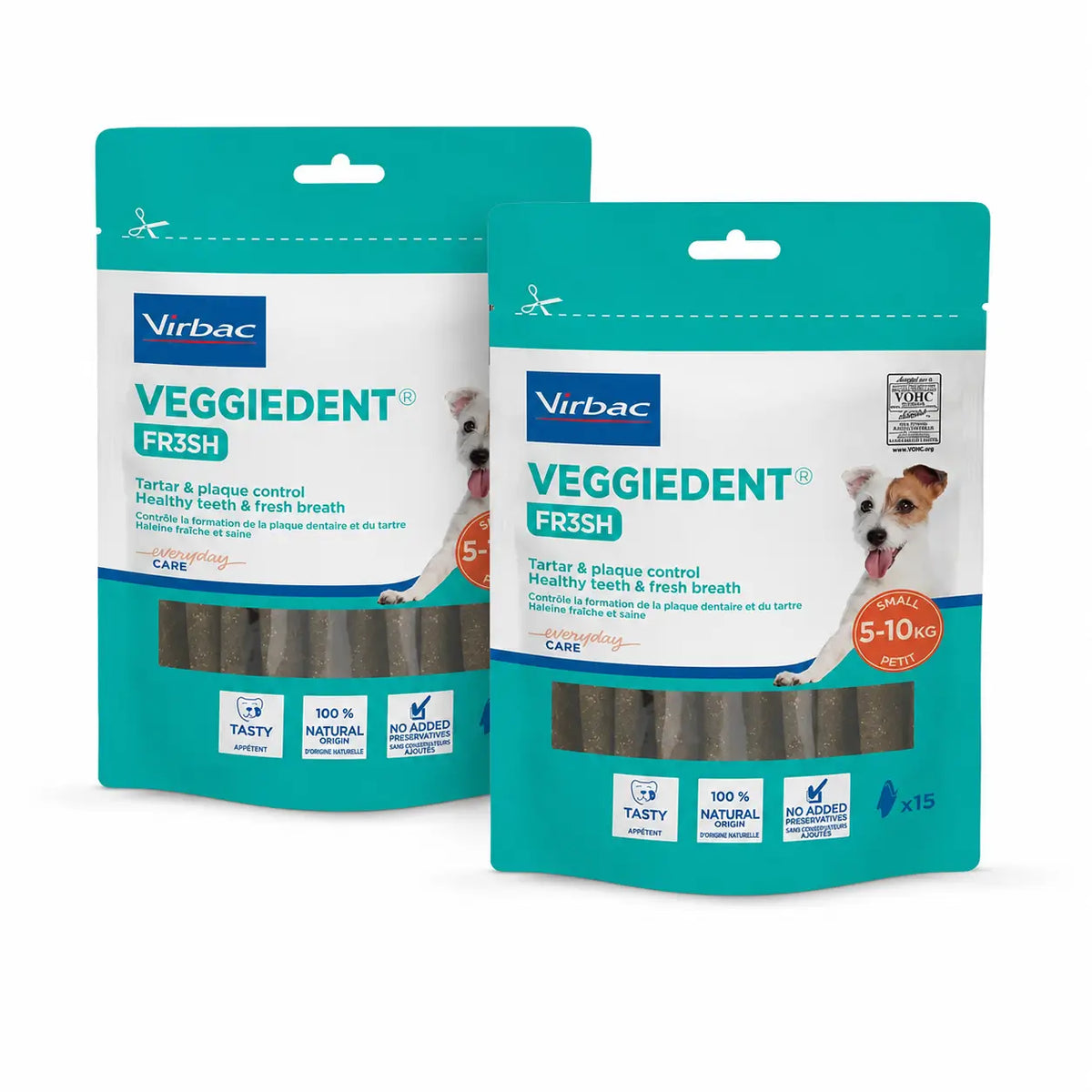 Virbac Veggiedent Fr3sh S, Οδοντικά Σνακ για Σκύλους Μικρών Φυλών, Συσκευασία 2 τεμαχίων