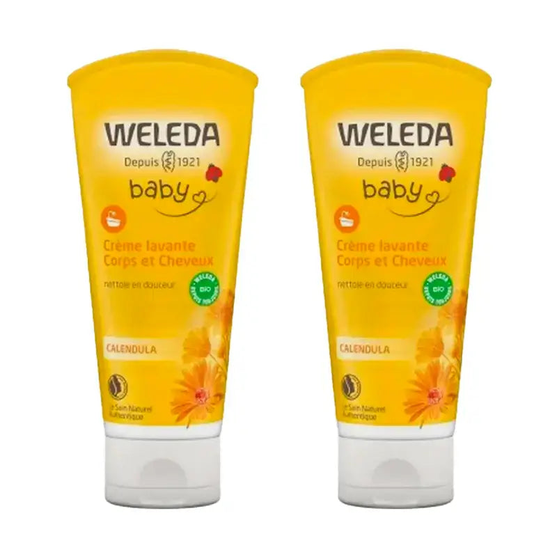 Weleda Baby Σαμπουάν και Αφρόλουτρο με Καλέντουλα, 2 x 200 ml