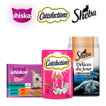 CATISFACTIONS, WHISKAS Y SHEBA HASTA 35% DTO. GATO (31 OCTUBRE 2026)