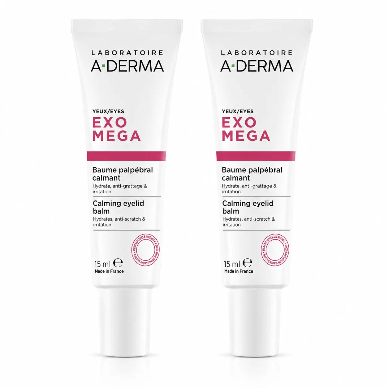 A-Derma Exomega Καταπραϋντικό Βάλσαμο για τα Βλέφαρα, 15 ml, συσκευασία 2 τεμαχίων