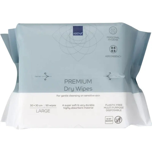 Abena Ξηρά Μαντηλάκια Πολλαπλών Χρήσεων Premium 30x30 εκ., 50 τεμάχια