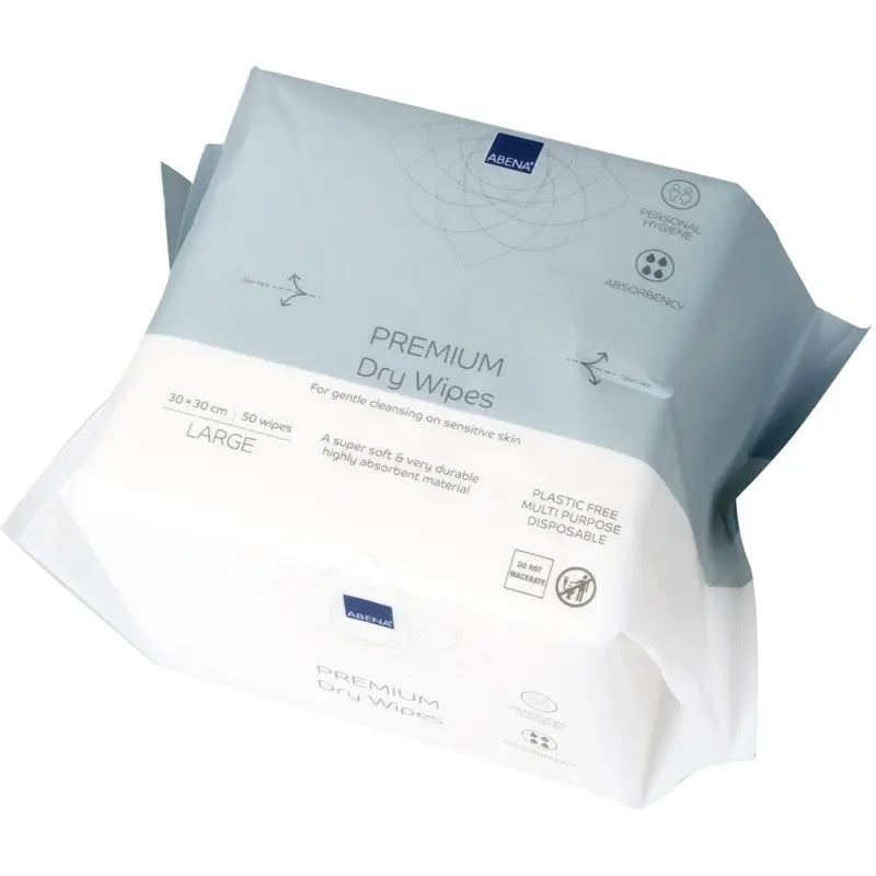 Abena Ξηρά Μαντηλάκια Πολλαπλών Χρήσεων Premium 30x30 εκ., 50 τεμάχια
