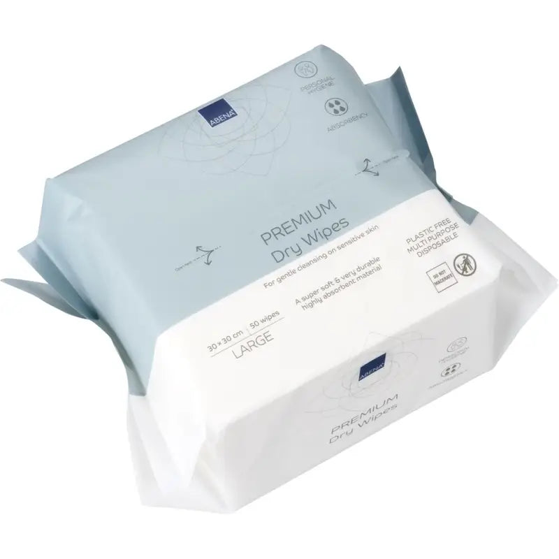 Abena Ξηρά Μαντηλάκια Πολλαπλών Χρήσεων Premium 30x30 εκ., 50 τεμάχια