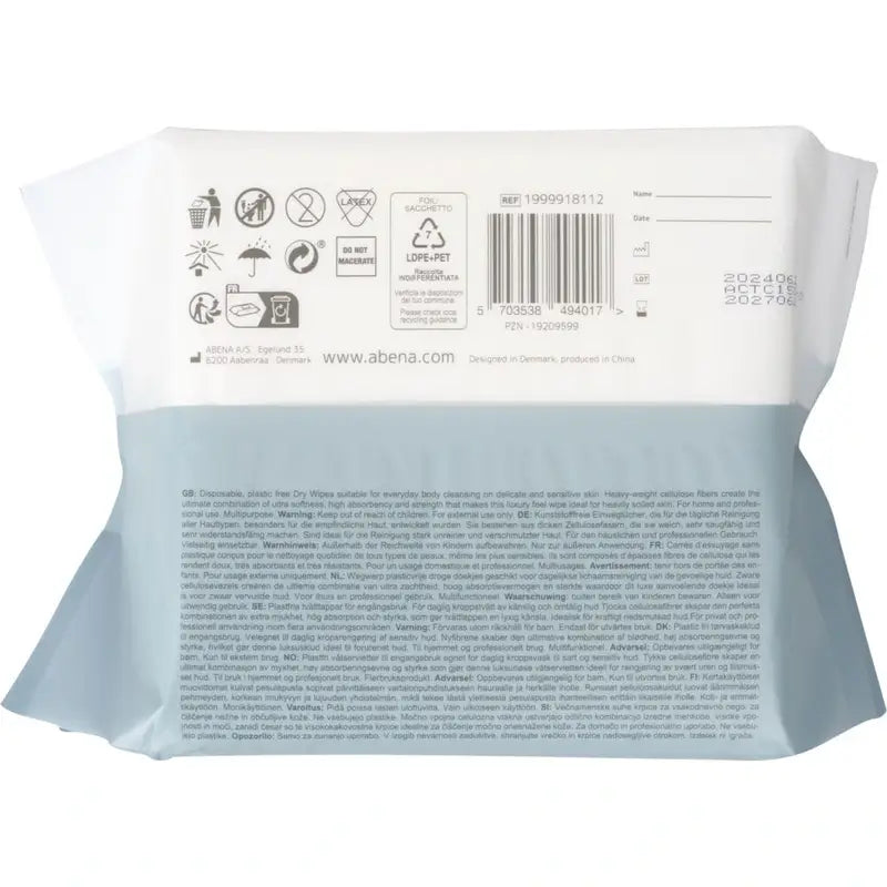 Abena Ξηρά Μαντηλάκια Πολλαπλών Χρήσεων Premium 30x30 εκ., 50 τεμάχια