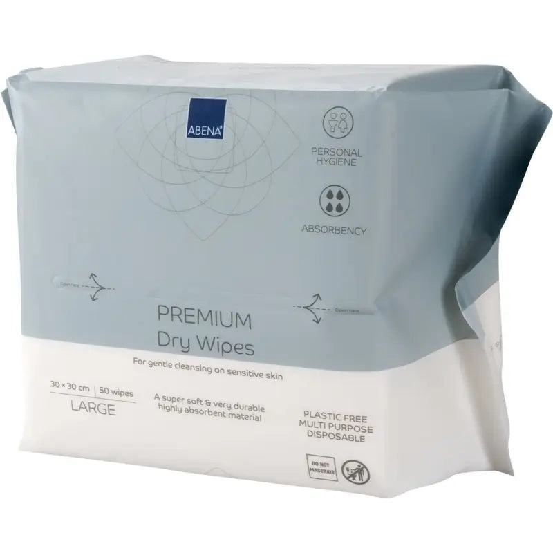 Abena Ξηρά Μαντηλάκια Πολλαπλών Χρήσεων Premium 30x30 εκ., 50 τεμάχια