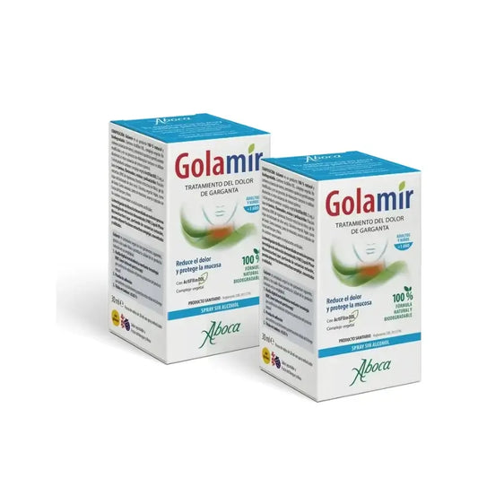 Aboca Golamir 2Act Σπρέι για το λαιμό χωρίς αλκοόλ, 30 ml, συσκευασία 2 τεμαχίων