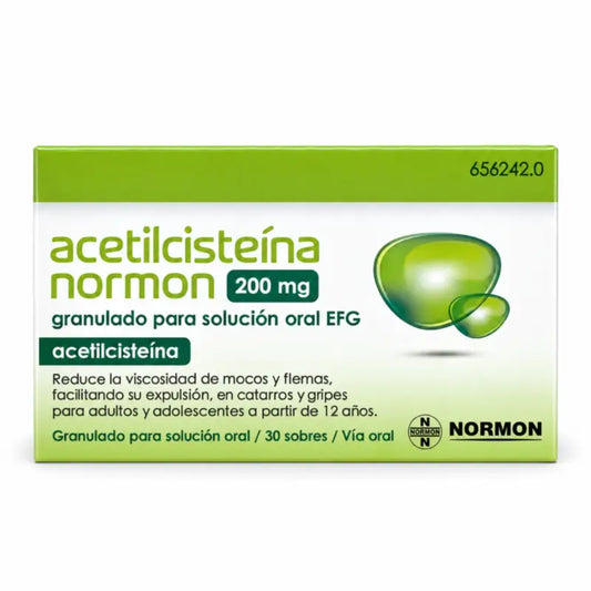 Ακετυλοκυστεΐνη Normon EFG 200 mg, 30 φακελάκια κοκκώδους σκευάσματος