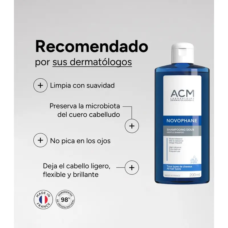 Acm Laboratoires Novophane Απαλό σαμπουάν, 500 ml
