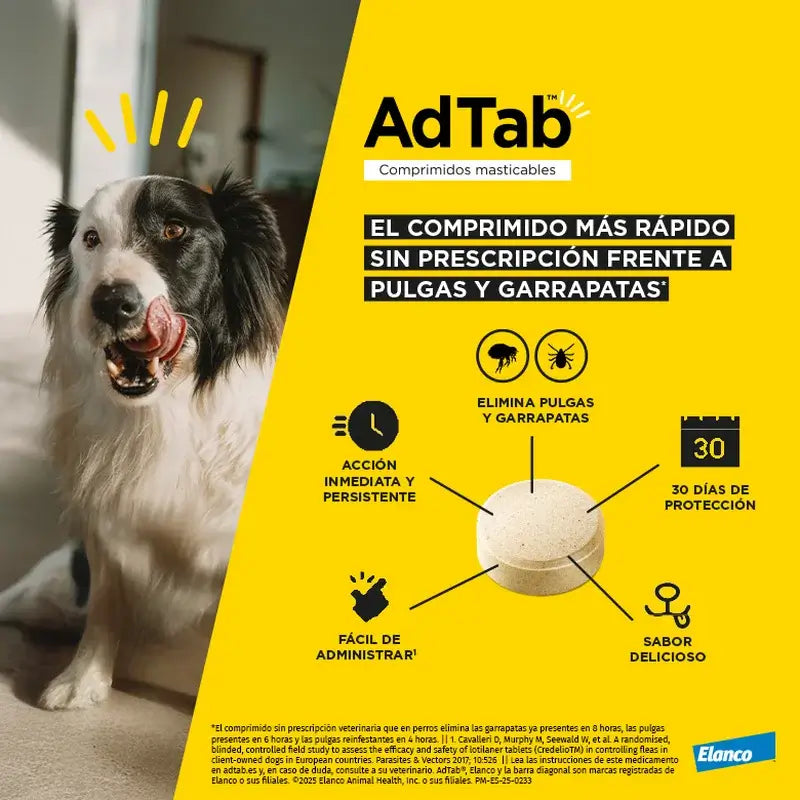 Adtab 225 mg Μασώμενα δισκία για σκύλους 5,5-11 kg, 2 δισκία