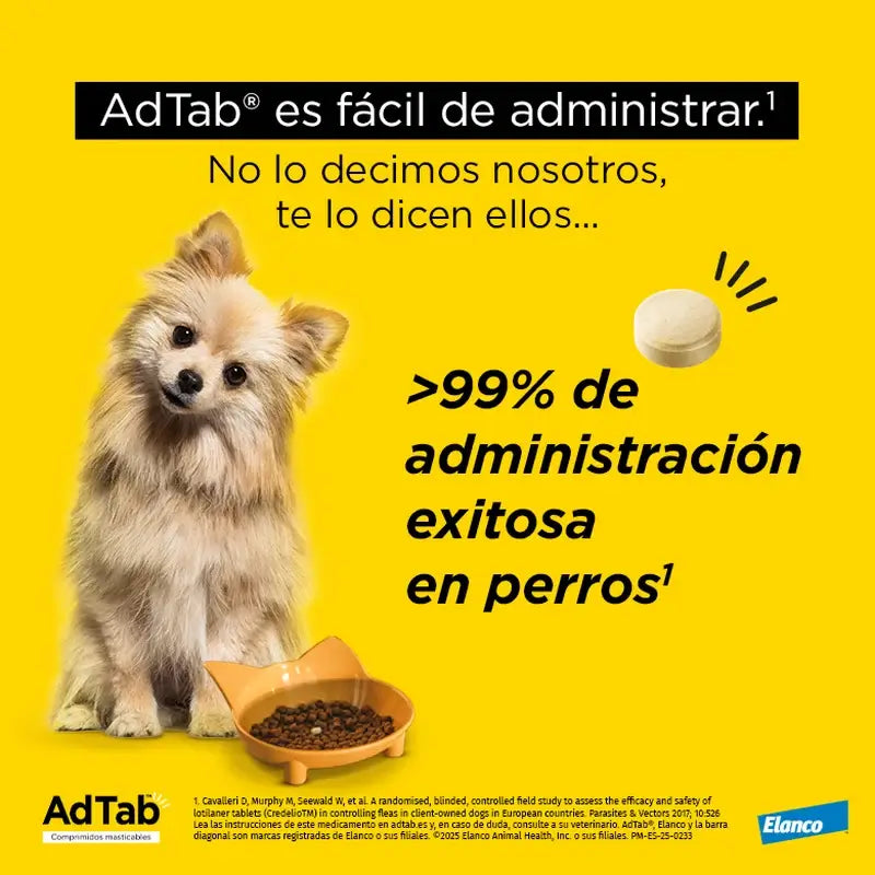 Adtab 225 mg Μασώμενα δισκία για σκύλους 5,5-11 kg, 2 δισκία
